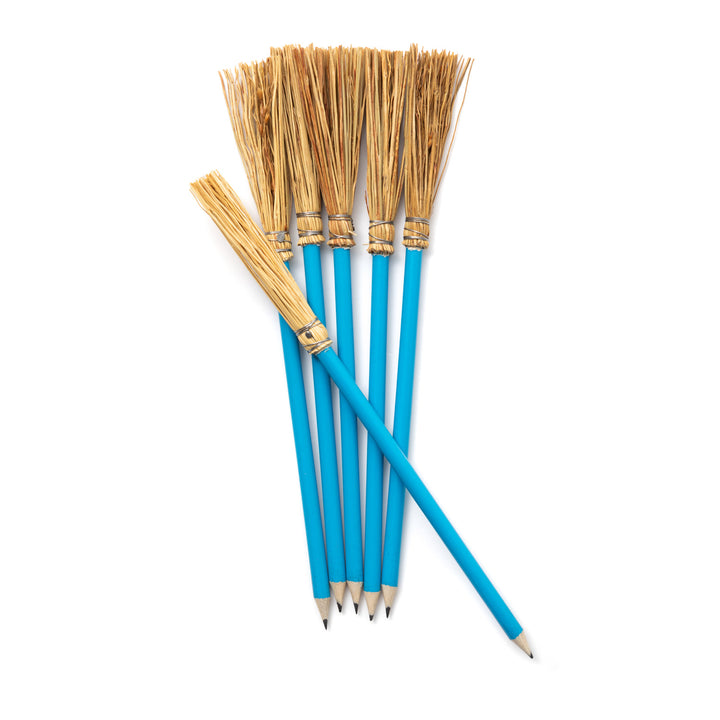 Balai avec crayon jaune – balai décoratif fait main