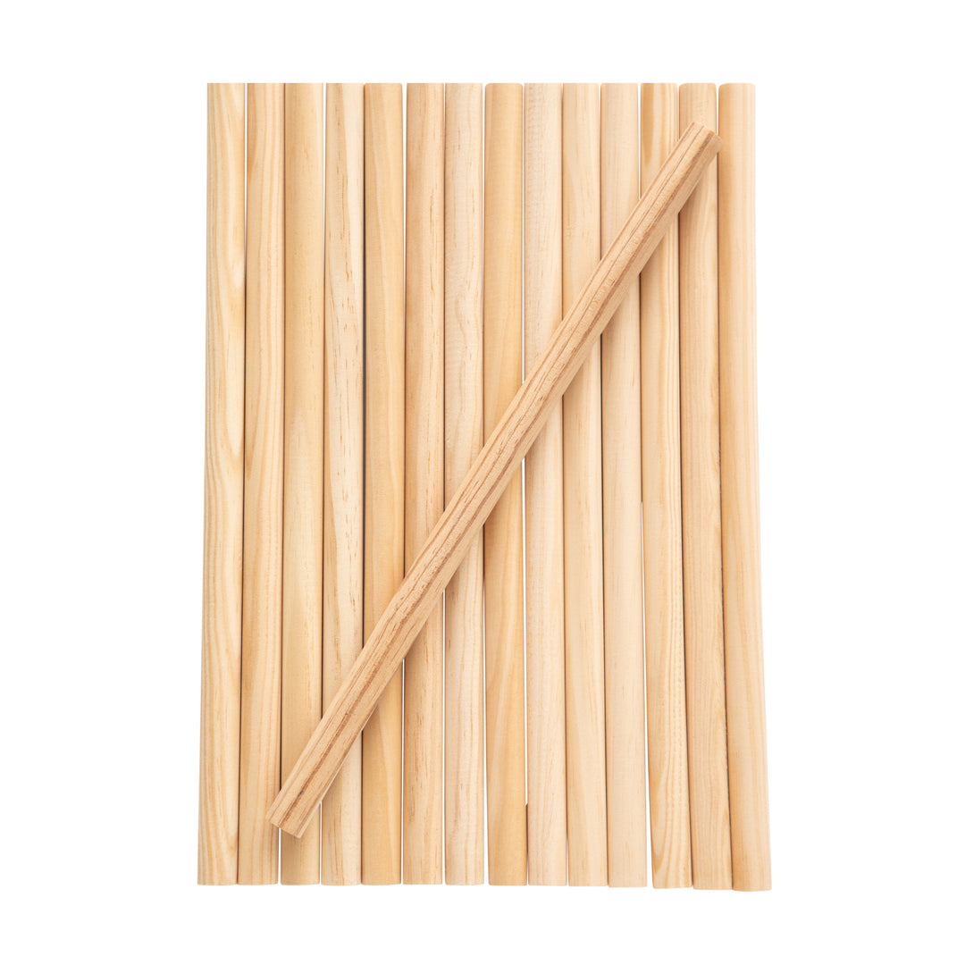 Palos de Madera de 55 cm x 16 mm de diámetro