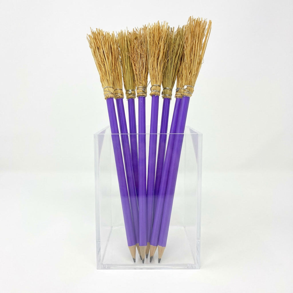 Lápiz con Escobita Decorativa 24 cm – Madera y Mijo Natural