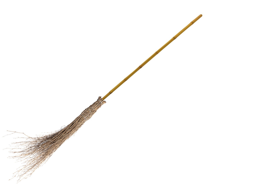 Escoba de bambú de 200 cm con mango de caña