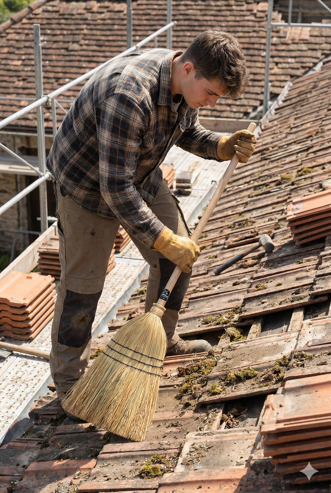 Escoba de mijo mendi de 3 hilos limpieza para la construcción y ganaderia