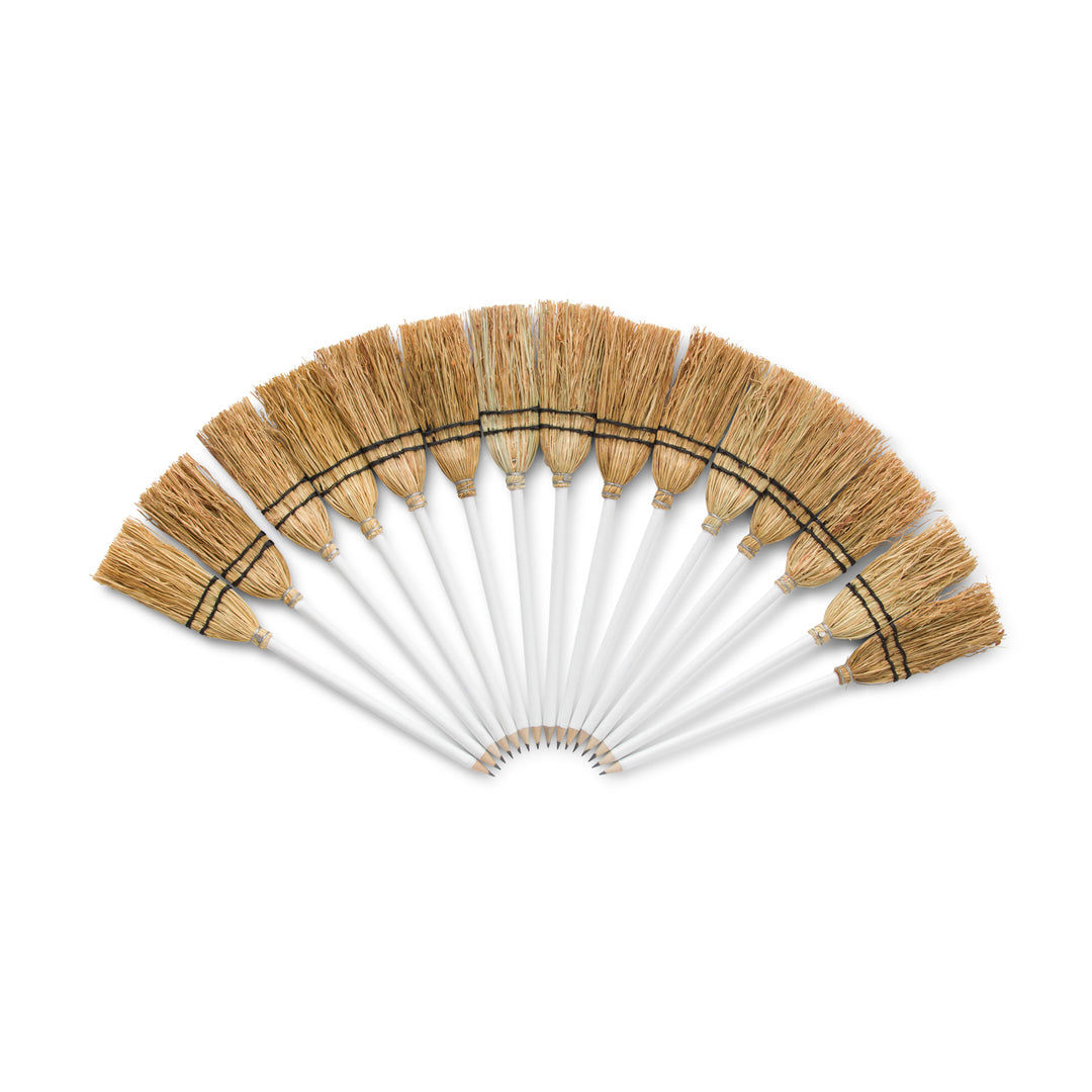 Lapiz blanco de madera cosido con 2 hilos
