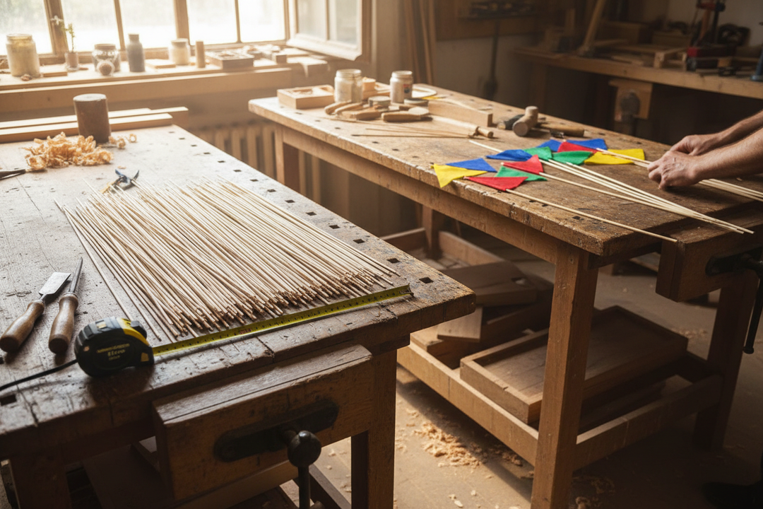 Palillo fino de haya miden 100 cm y 5 mm de diametro, flesibles y fuertes.