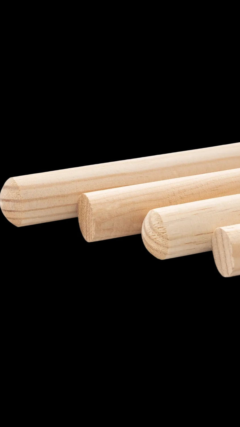 Palos de Madera 120 cm y 28 mm de grueso, para gimnasia, aerobic, aretsania, bricolaje y manualidades